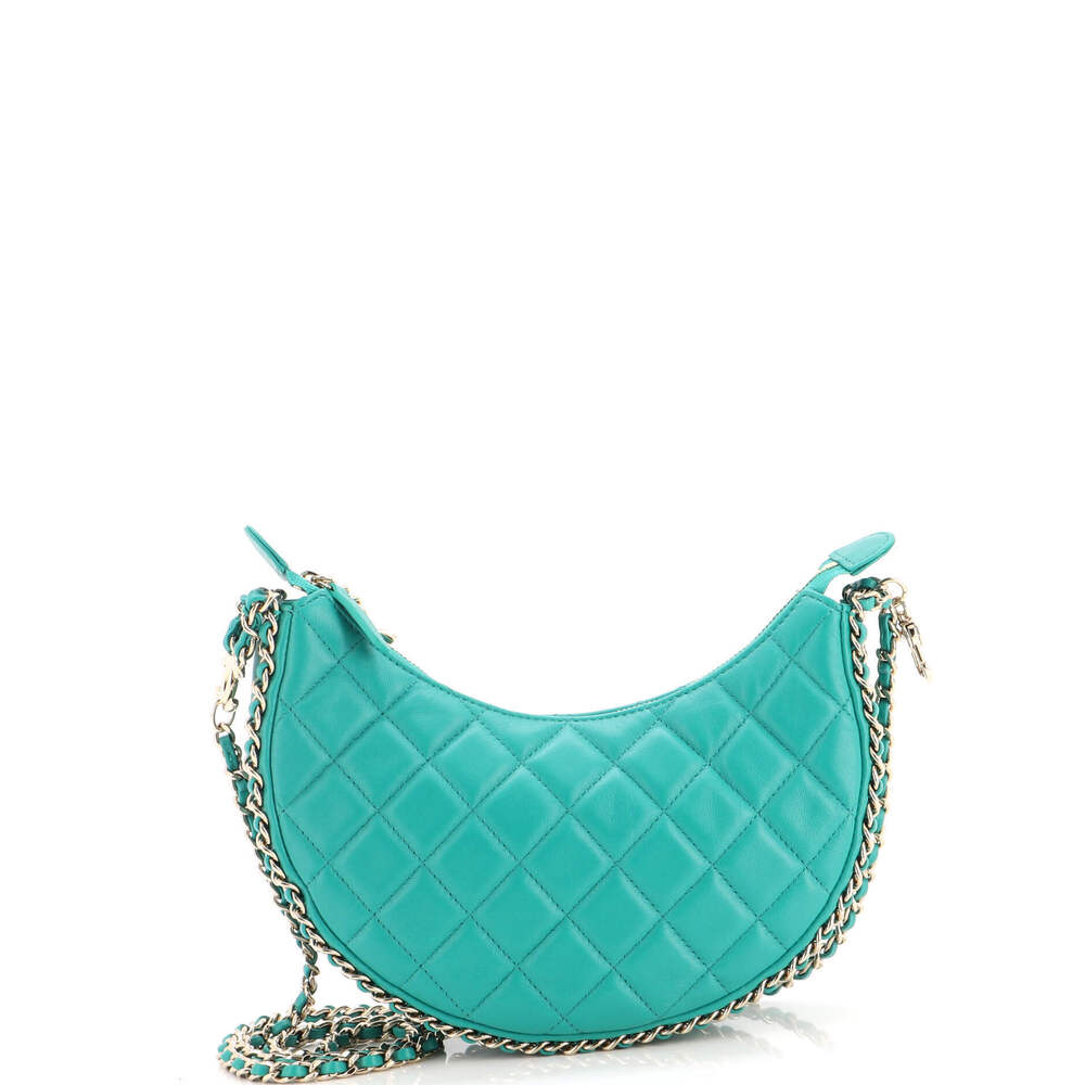 Chanel Small Chain Around Hook Hobo Quilted Lambskin